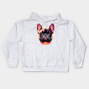 French Bulldog Geometric Portrait - Sunset Kids Hoodie